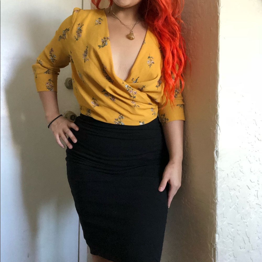 Yellow floral top